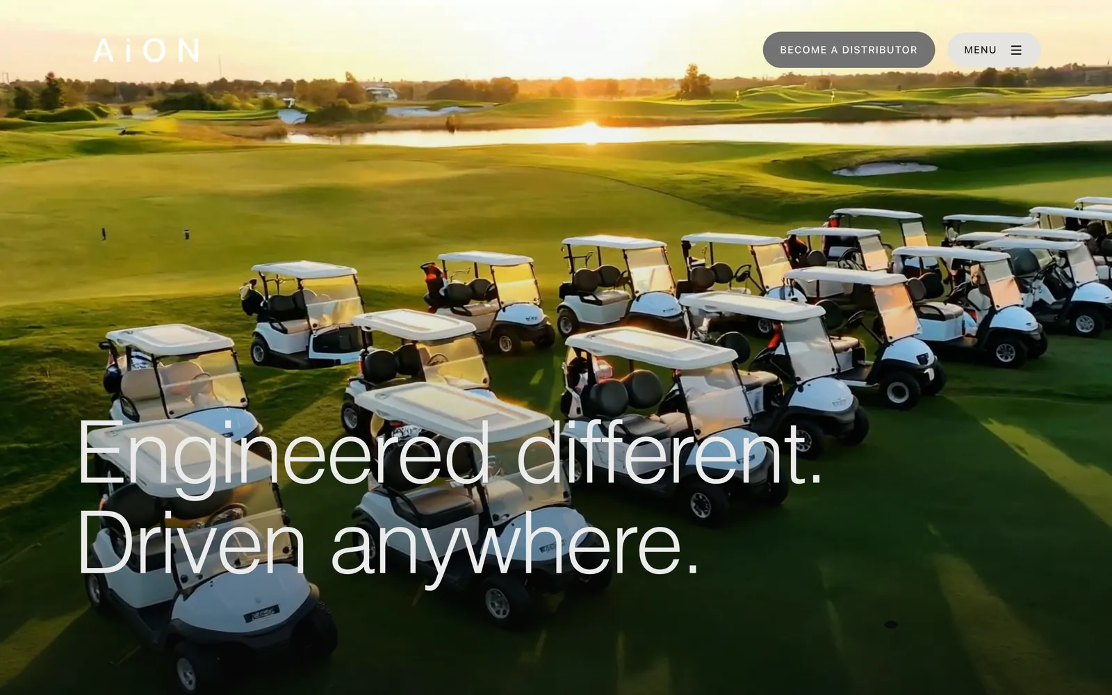 AiON EV website home page, designed and built by The Meridian Bureau